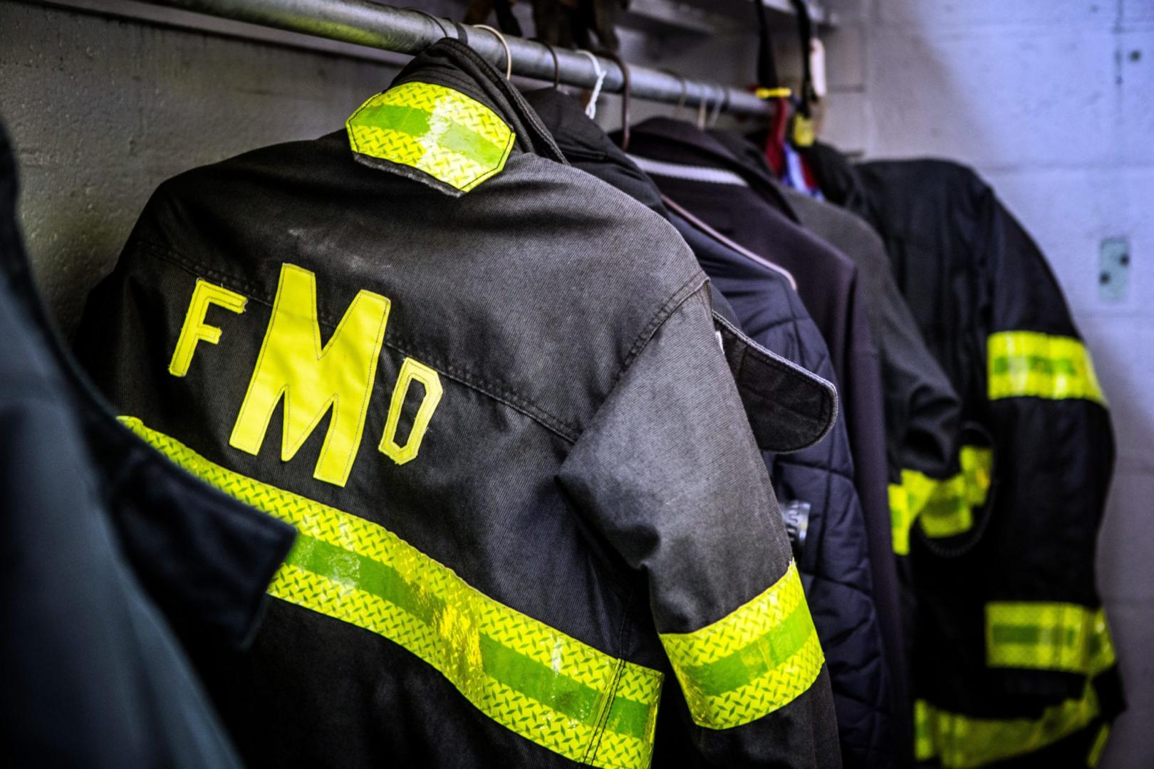 9/11 Remembrance Flag Fliers Over Apparatus